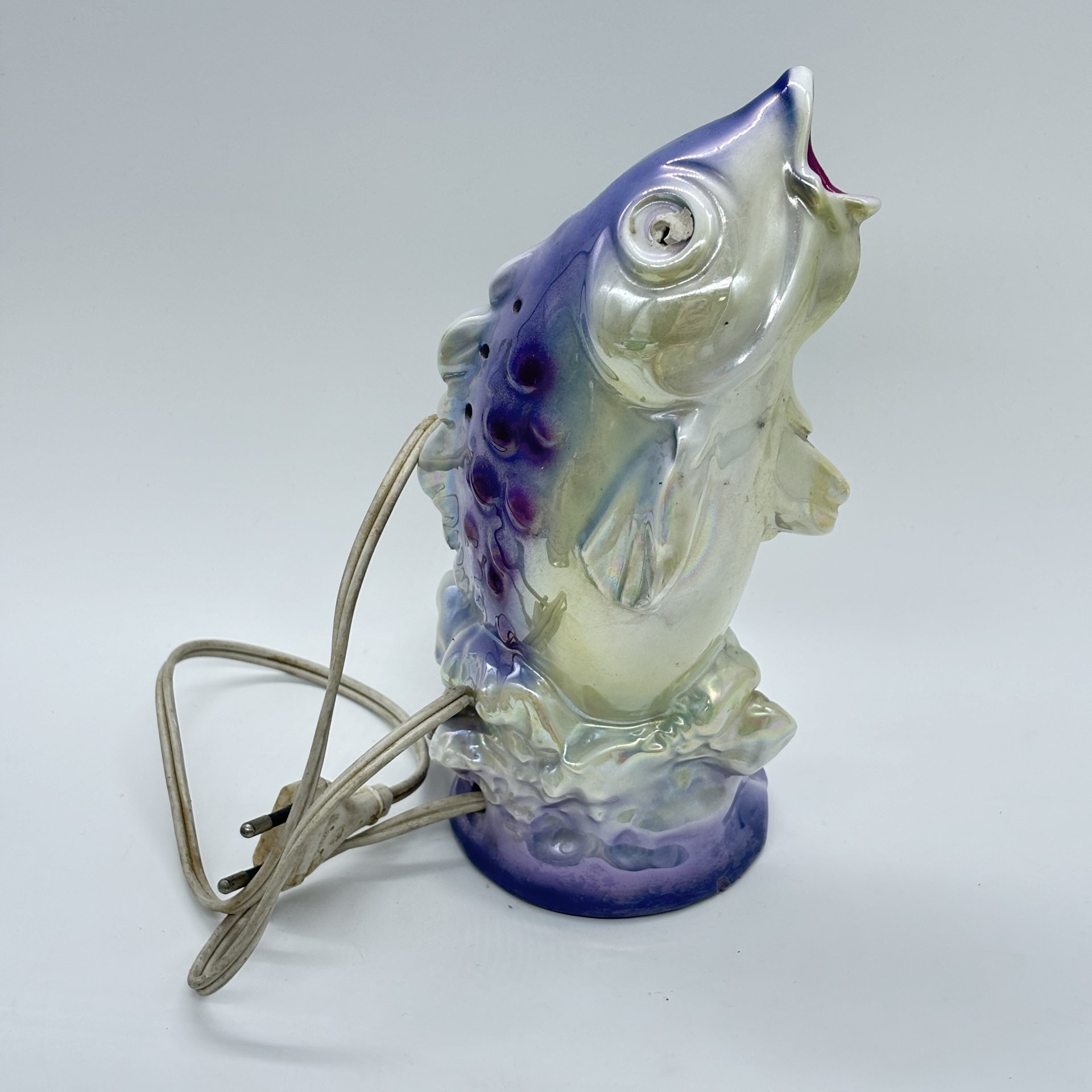 Светильник (ночник) "Рыба", фарфор, люстр, ГДР, 1960-1980 гг.