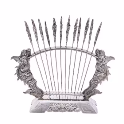 Набор для канапе "Драконы", серебро, Вьетнам, 1950-1960 гг.