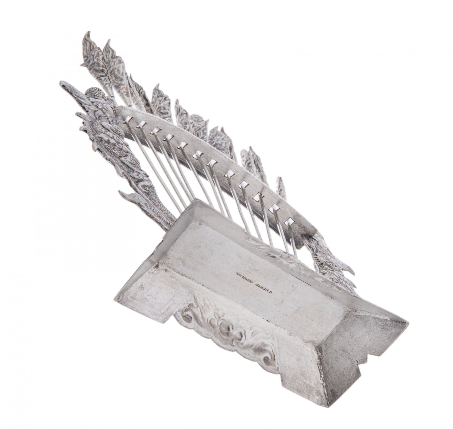 Набор для канапе "Драконы", серебро, Вьетнам, 1950-1960 гг.