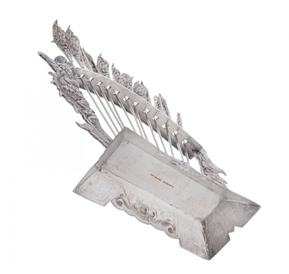 Набор для канапе "Драконы", серебро, Вьетнам, 1950-1960 гг.