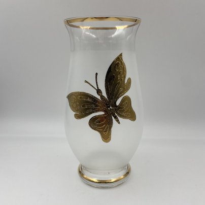 Ваза "Золотая бабочка", стекло, матирование, золочение, Чехия, 1995-2015 гг.