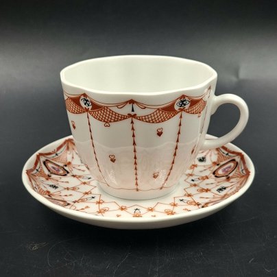 Пара кофейная "Паутинка", автор рисунка Н.Л. Петрова, фарфор, деколь, Ленинградский фарфоровый завод (ЛФЗ), Россия, 1989-2001 гг.