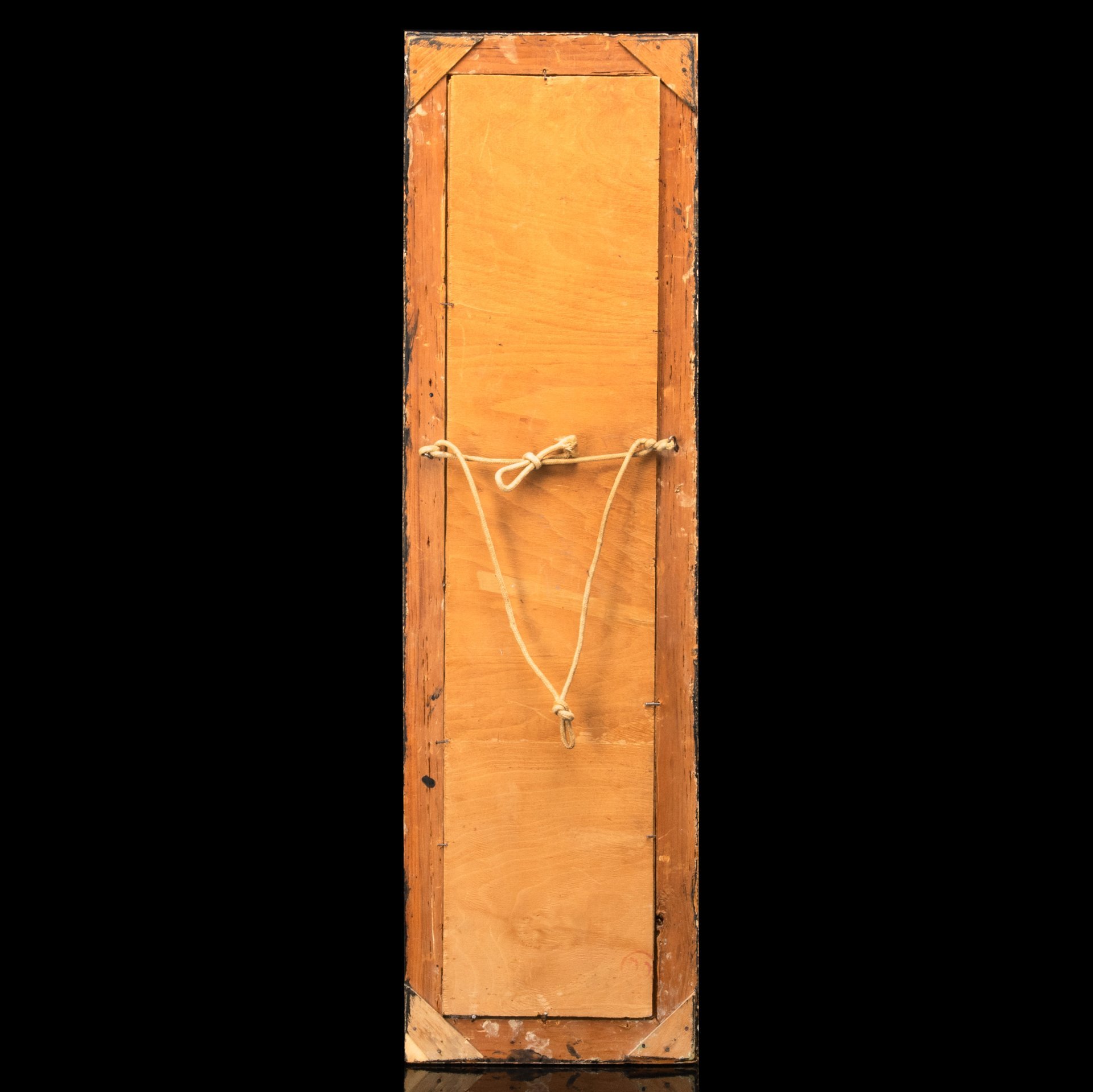 Пейзаж с изображением реки, живопись, ткань, багет, Япония, 1900-1930 гг.