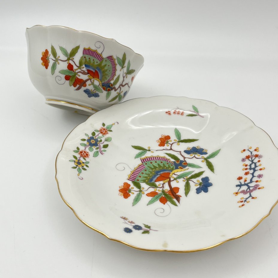 Пара чайная "Butterfly" (Бабочка), фарфор, роспись, золочение, Meissen (Мейсенский фарфор), Германия, 1950-1970 гг.