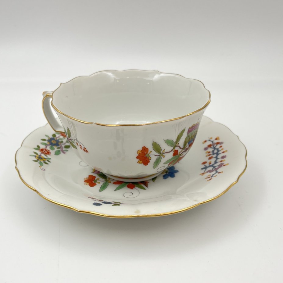 Пара чайная "Butterfly" (Бабочка), Meissen (Мейсенский фарфор)