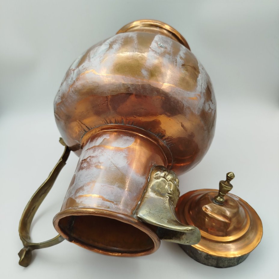 Кувшин с крышкой, медь, латунь, лужение оловом, Западная Европа, 1940-1960 гг.
