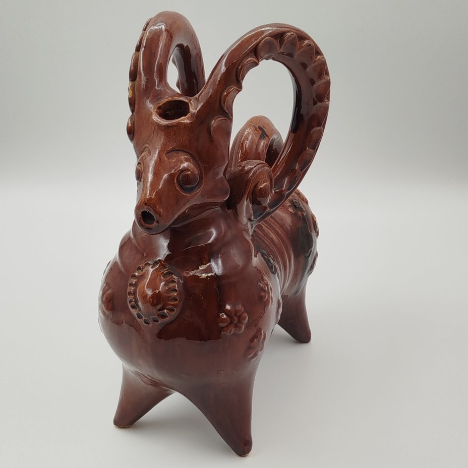 Сосуд зооморфный "Козел" (кувшин, лембик), керамика, Опошня, СССР, 1960-1970 гг.