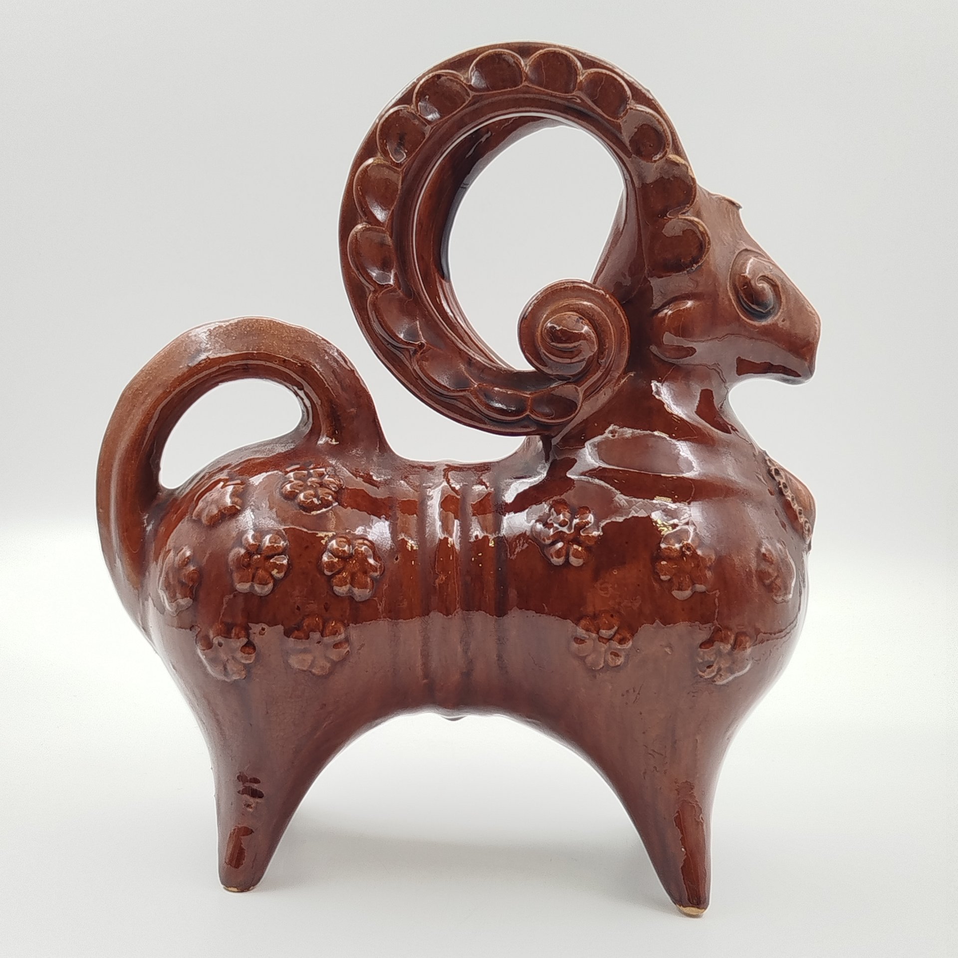Сосуд зооморфный "Козел" (кувшин, лембик), керамика, Опошня, СССР, 1960-1970 гг.