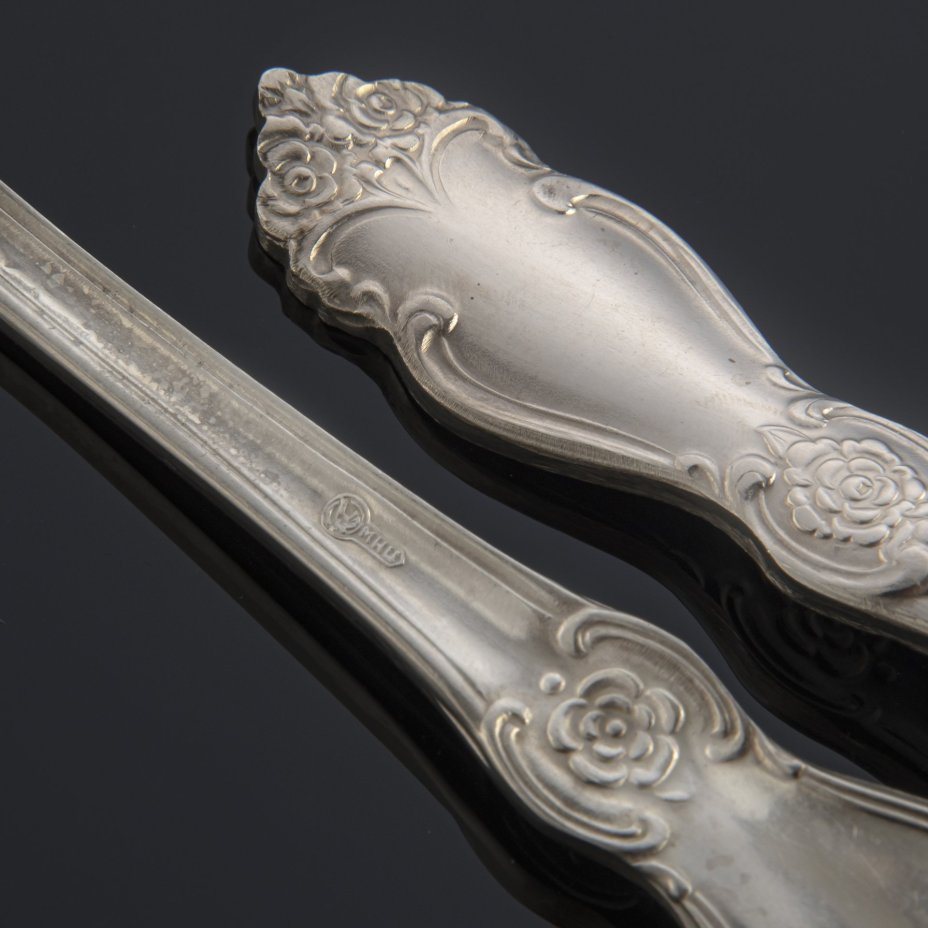 Набор из 4  ложек "Серебряная роза", Кольчугинский завод цветных металлов