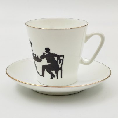 Кофейная пара "Гость", ф. Черный кофе, автор рисунка Русаков С.К., автор формы Криммер Э.М.