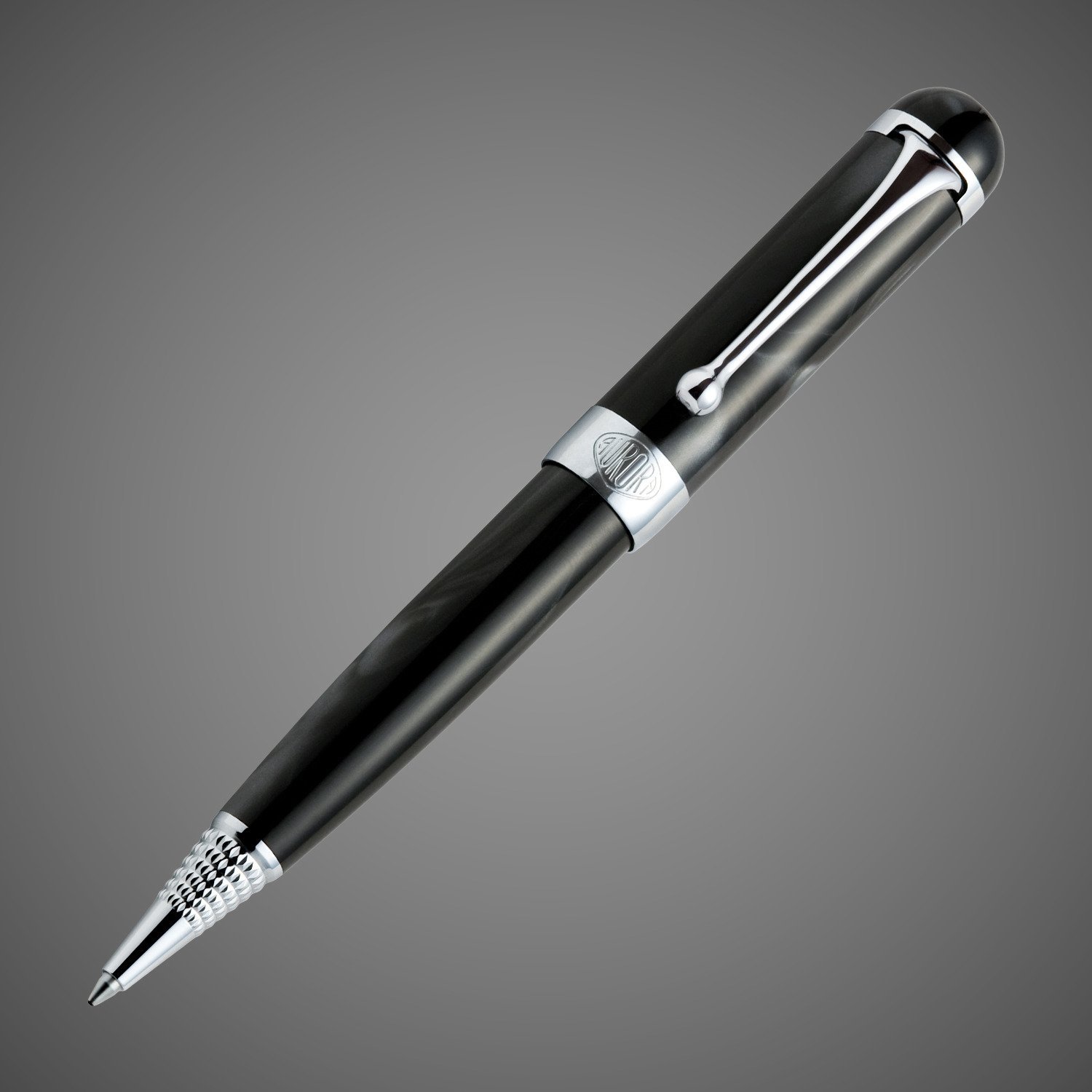 Шариковая ручка Aurora Alpha, Black CT, в подарочной коробке, Лаки и смолы: смола, хром