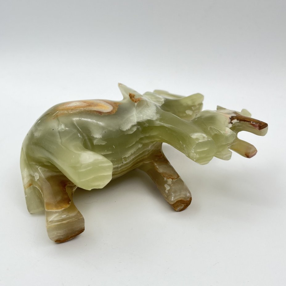 Статуэтка "Слон со слоненком", натуральный камень (оникс), резьба