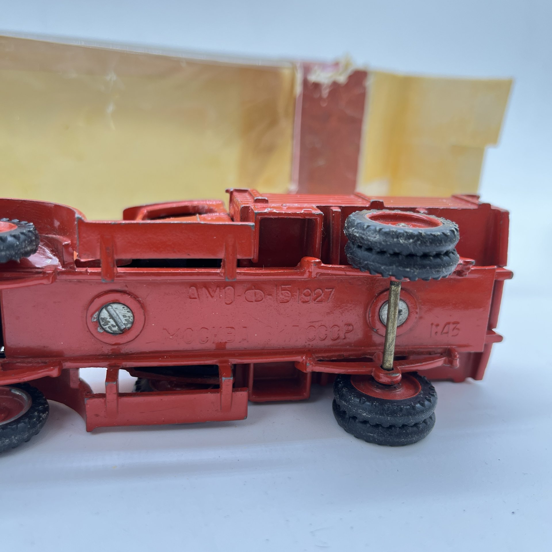 Модель автомобиля АМО Ф-15 в оригинальной коробке, пластик, бумага, печать, СССР, 1980-1990 гг.