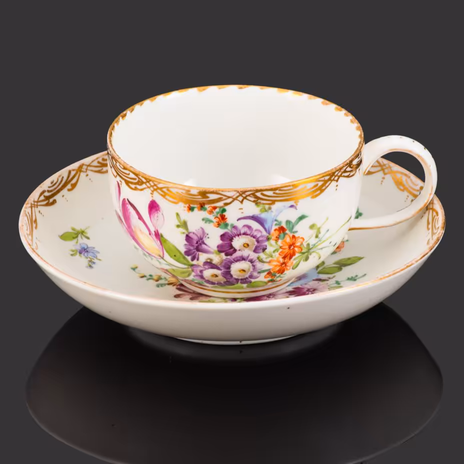 Пара чайная "Мейсенский букет", Meissen (Мейсенский фарфор)