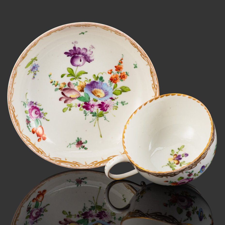 Пара чайная "Мейсенский букет", Meissen (Мейсенский фарфор)