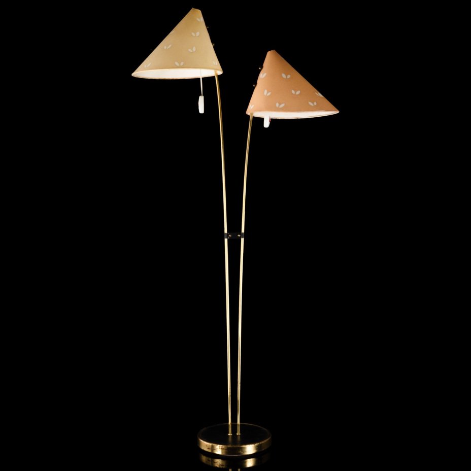 Торшер винтажный в стиле советского минимализма на две световые точки