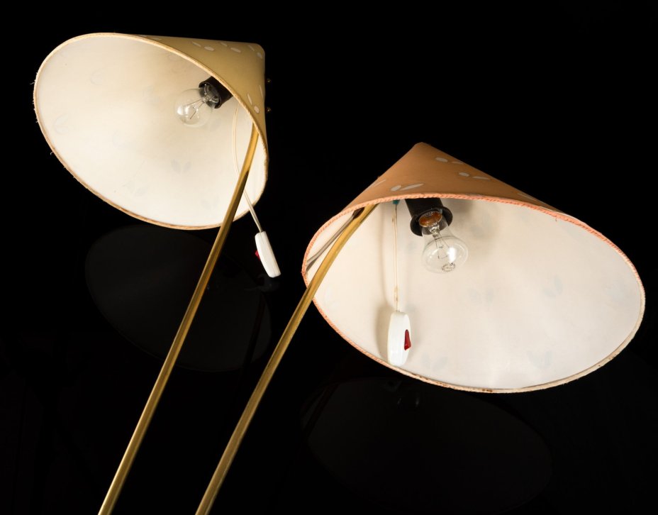 Торшер винтажный в стиле советского минимализма на две световые точки