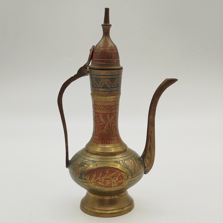 Кумган (кувшин) в восточном стиле (миниатюрный), украшенный растительным декором, "Ramnath"