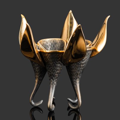 Вазочка-подсвечник " Экзотическая Аквилегия"