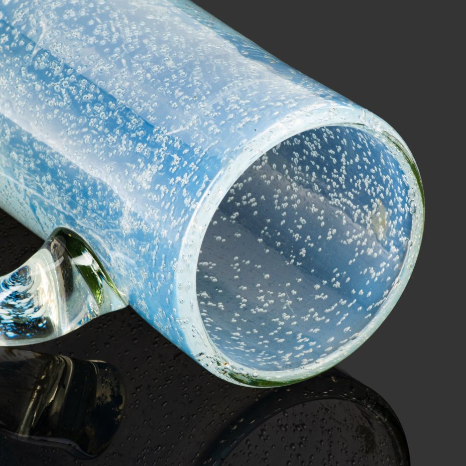 Кружка пивная большая из сульфидно-цинкового стекла, цветное стекло, гутная техника, Львовская керамико-скульптурная фабрика (ЛКСФ), СССР, 1970-1980 гг.