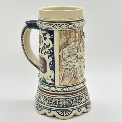 Кружка пивная "Sprich, was wahr ist, trink, was klar ist" ("Говори правду, пей то, что прозрачно"), керамика, Германия, 1960-1990 гг.