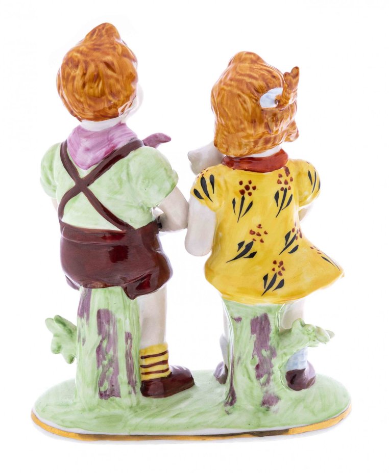 Статуэтка "Дети", фарфор, роспись, мануфактура "Neundorf", Германия, 1960-1990 гг., Neundorf