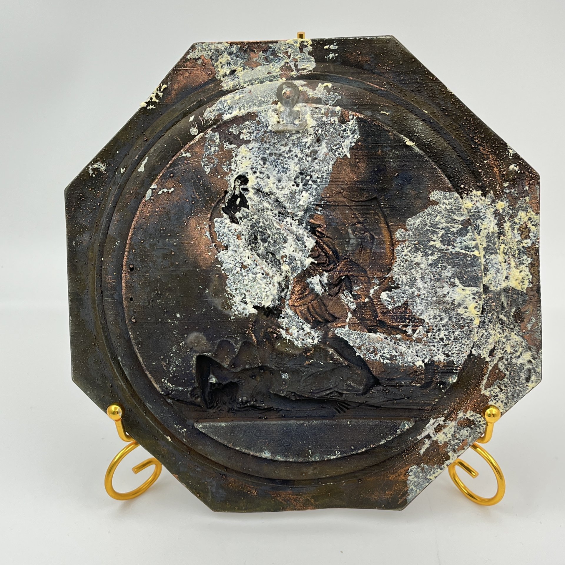 Настенное панно (медальон) "Сражение на высотах Кацбахских 1813", автор Ф.П. Толстой, металл, СССР, 1960-1980 гг.