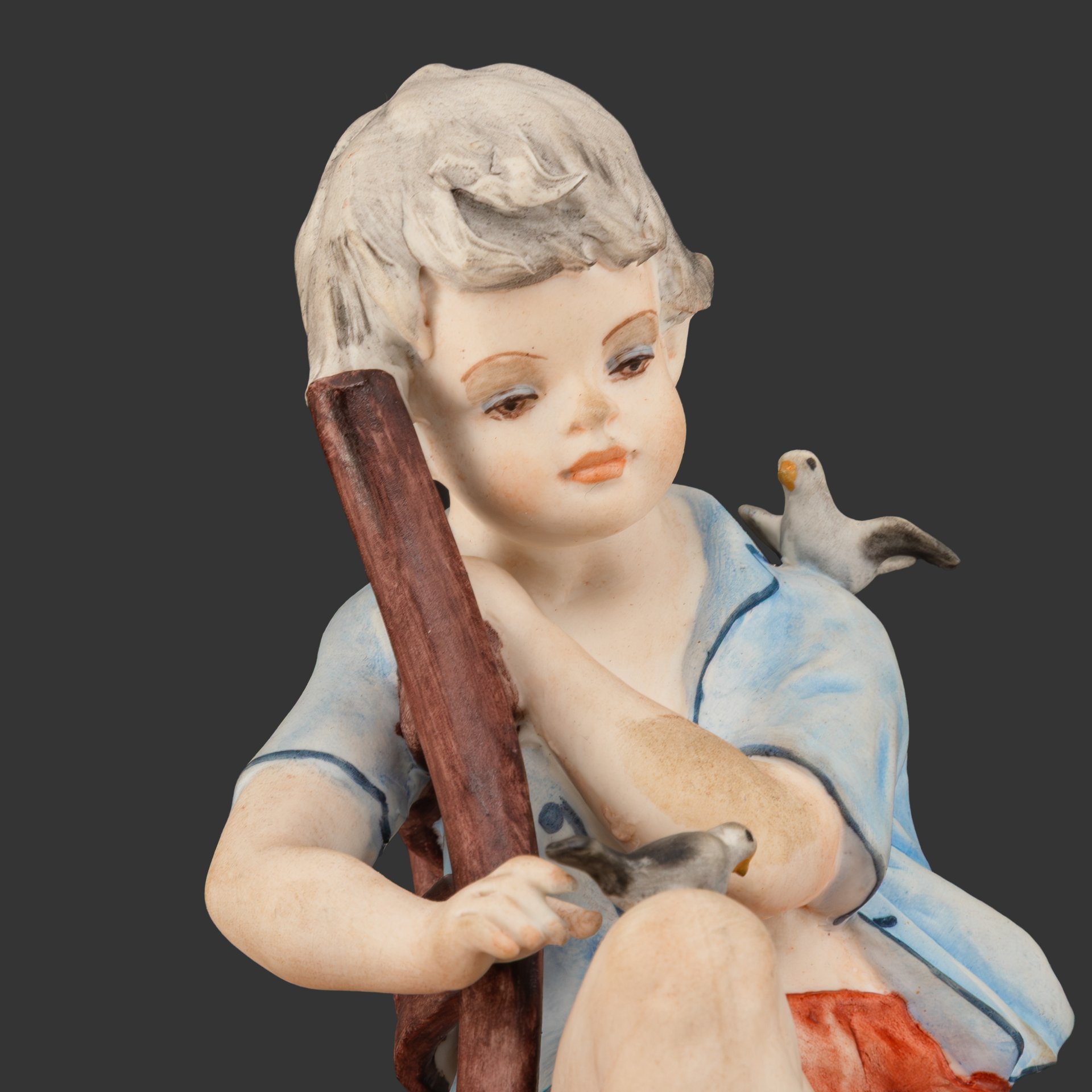 Статуэтка "Мальчик с птицами", скульптор Gianni Merlo, Capodimonte (Каподимонте)