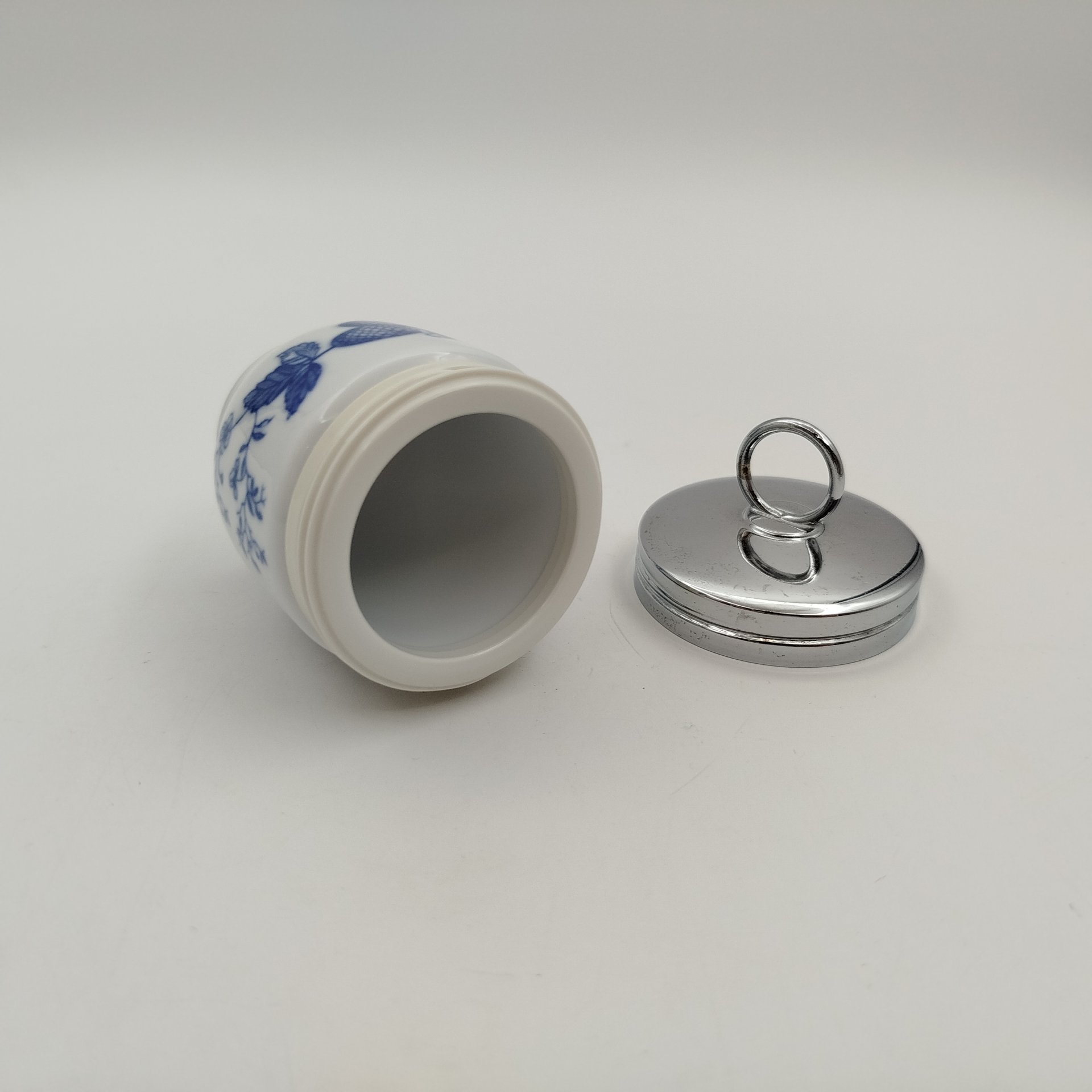 Кодлер с цветочным декором, фарфор, деколь, металл, Royal Worcester, Royal Worcester