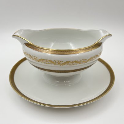 Соусник с растительным декором, серия "Charleroi-Bruxelles", фарфор, золочение, Tirschenreuth, Германия, 1969-1990 гг.