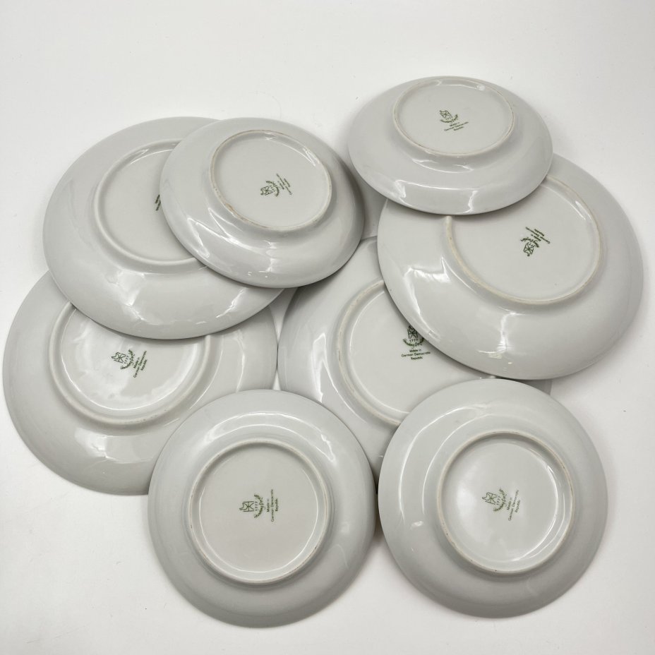 Сервиз чайно-кофейный "Мейсенский букет" на 4 персоны (17 предметов), фарфор, деколь, золочение, Graf Von Henneberg Porzellan, 1777 Jlmenau, ГДР, 1977-1990 гг.