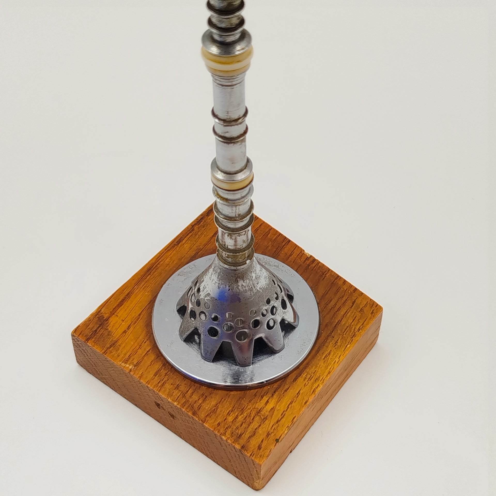 Винтажная сувенирная статуэтка "Останкинская башня", металл, пластик, дерево, СССР, 1960-1980 гг.