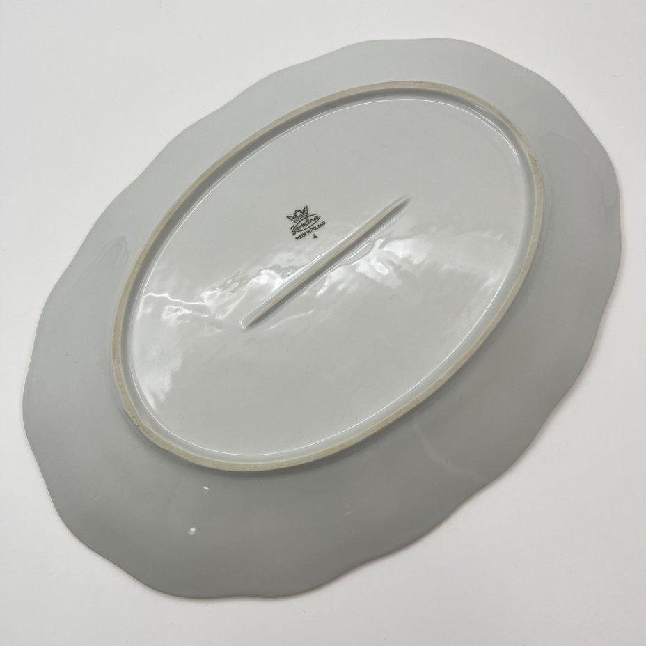 Блюдо, украшенное изображением розы, фарфор, деколь, золочение, Karolina (Фарфоровая мануфактура «Каролина», Польша), Польша, 1980-1990 гг.