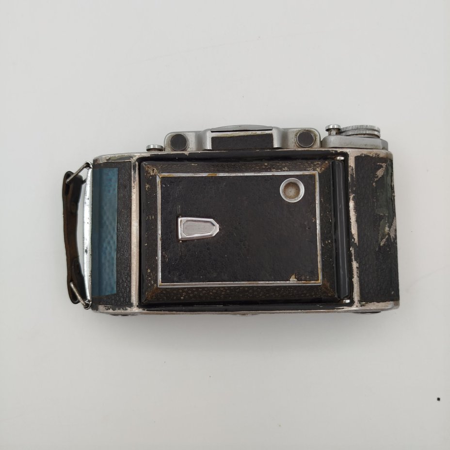 Фотоаппарат "Москва-4" с объективом "Индустар-23" в оригинальном кофре, металл, пластик, кожа, стекло, Красногорский механический завод (КМЗ), СССР, 1955-1958 гг.