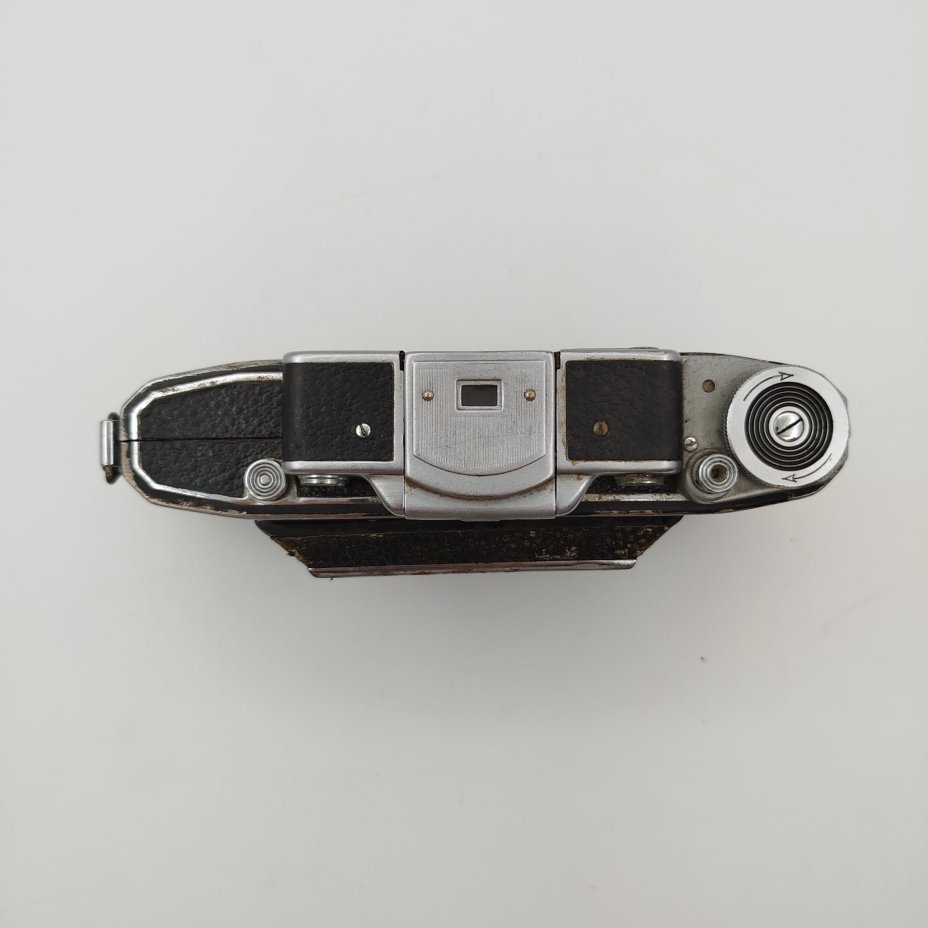 Фотоаппарат "Москва-4" с объективом "Индустар-23" в оригинальном кофре, металл, пластик, кожа, стекло, Красногорский механический завод (КМЗ), СССР, 1955-1958 гг.