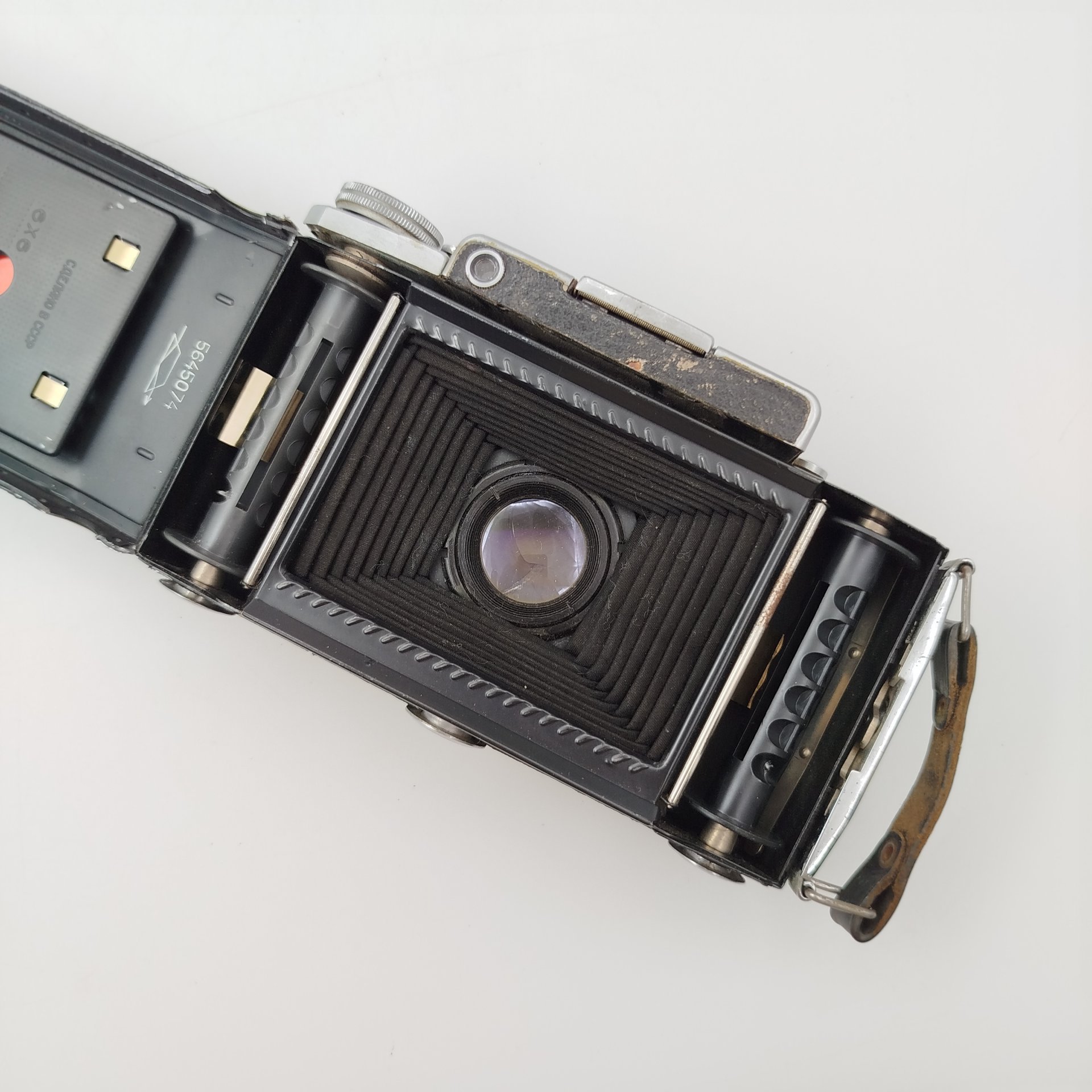 Фотоаппарат "Москва-4" с объективом "Индустар-23" в оригинальном кофре, металл, пластик, кожа, стекло, Красногорский механический завод (КМЗ), СССР, 1955-1958 гг.