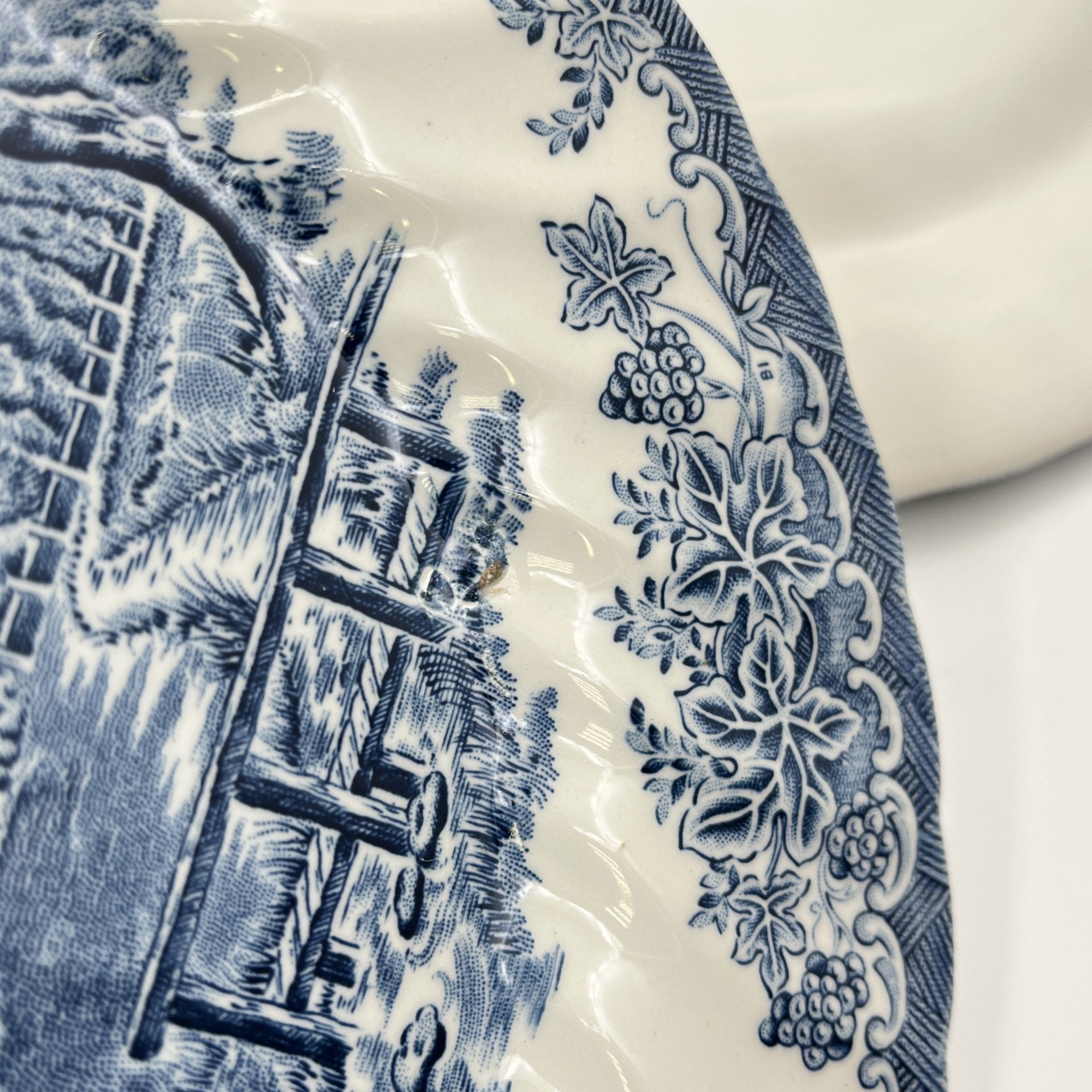 Набор обеденных тарелок с английским сельским пейзажем на 7 персон, Churchill, фаянс, деколь, Великобритания, 1990-2010 гг.