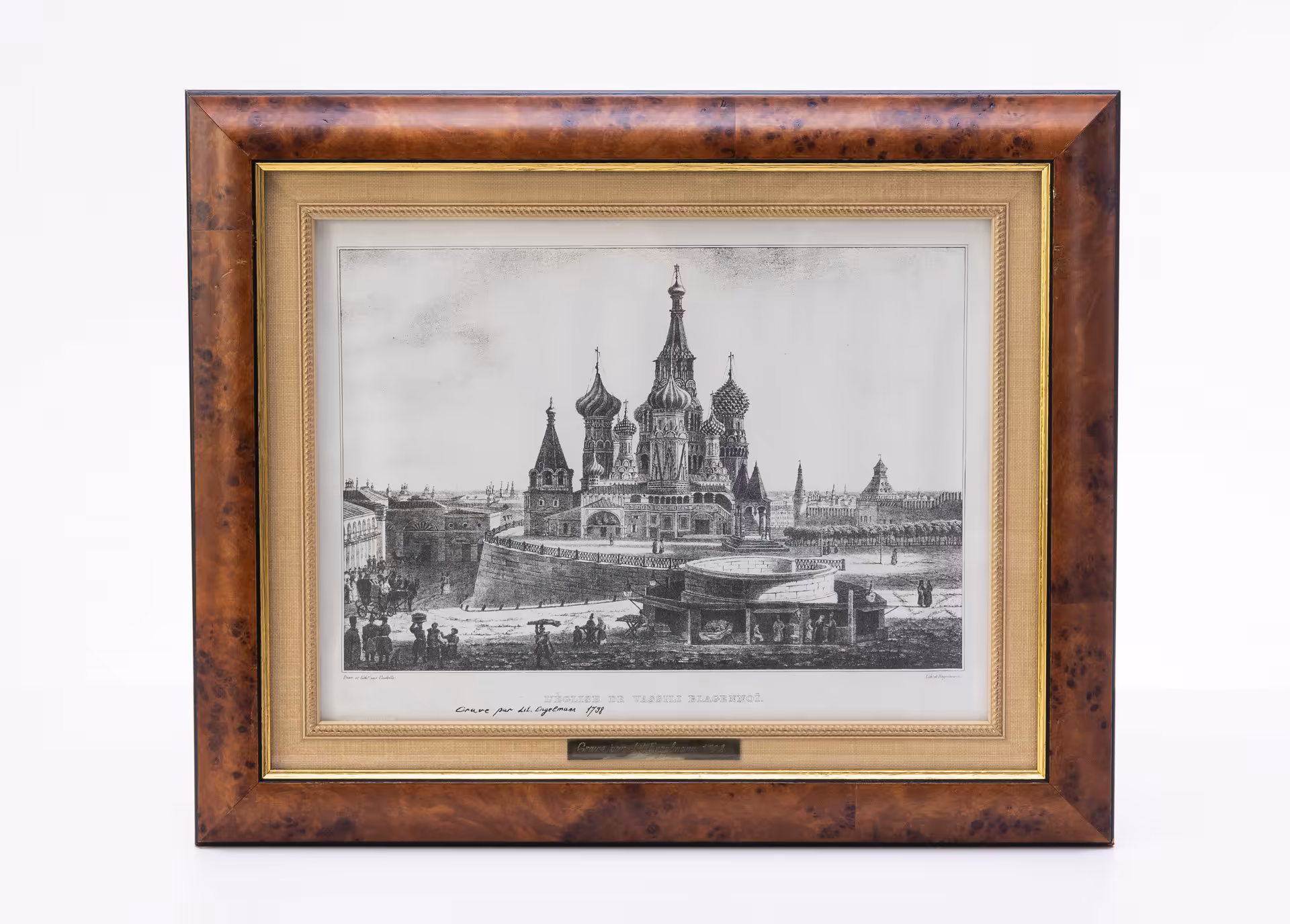 "Храм Василия Блаженного" (по оригиналу О. Кадоль 1798 г.), бумага, печать, багет, Россия, 2005 г.