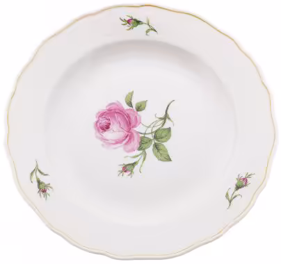 Тарелка обеденная "Роза", фарфор, роспись, мануфактура "Мейсен" (Meissen), Германия, 1945-1950 гг., Meissen (Мейсенский фарфор)
