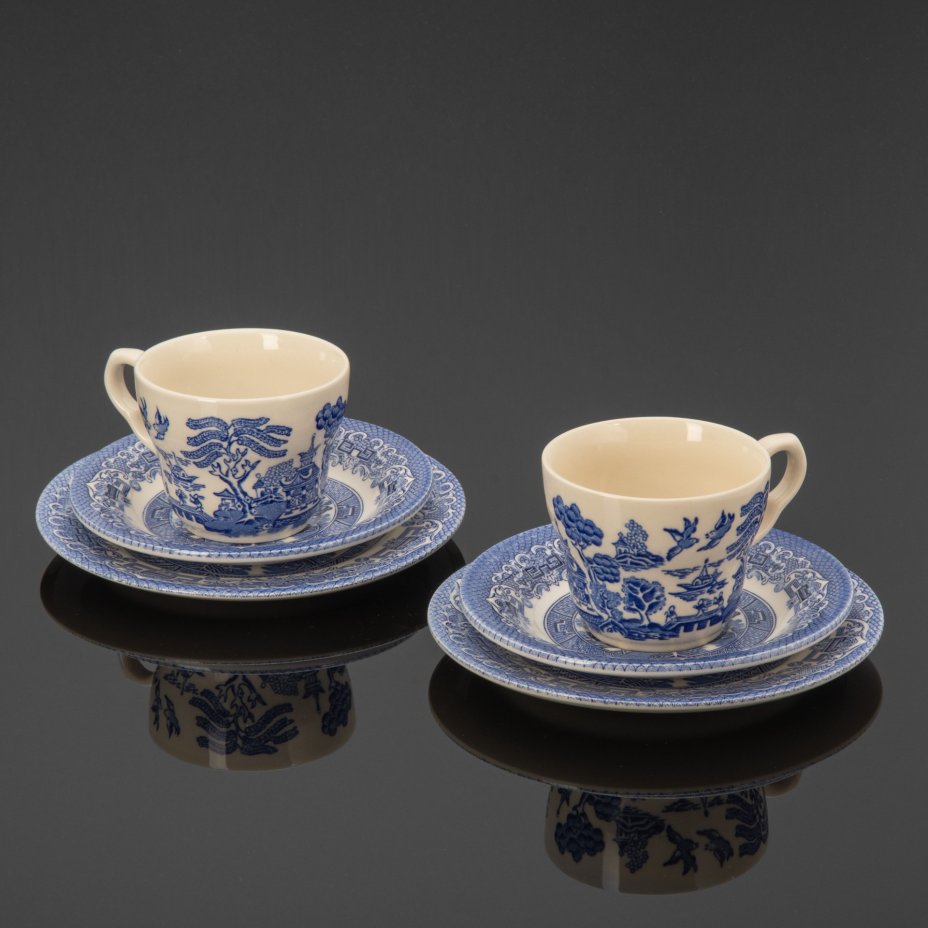 Набор чайных трио " Blue Willow" тет-а-тет (на 2 персоны), EIT (English Ironstone Tableware, Ltd.)