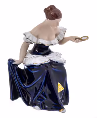 Статуэтка "Девушка с зеркалом", фарфор, мануфактура "Royal Dux", Чехия, 1990-1993 гг., Royal Dux
