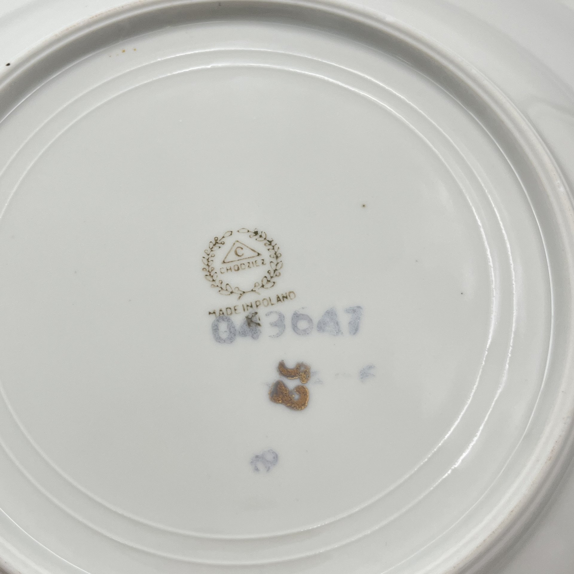 Набор из шести суповых тарелок с цветочным декором, фарфор, деколь, золочение, Chodziez, Польша, 1964-1990 гг.