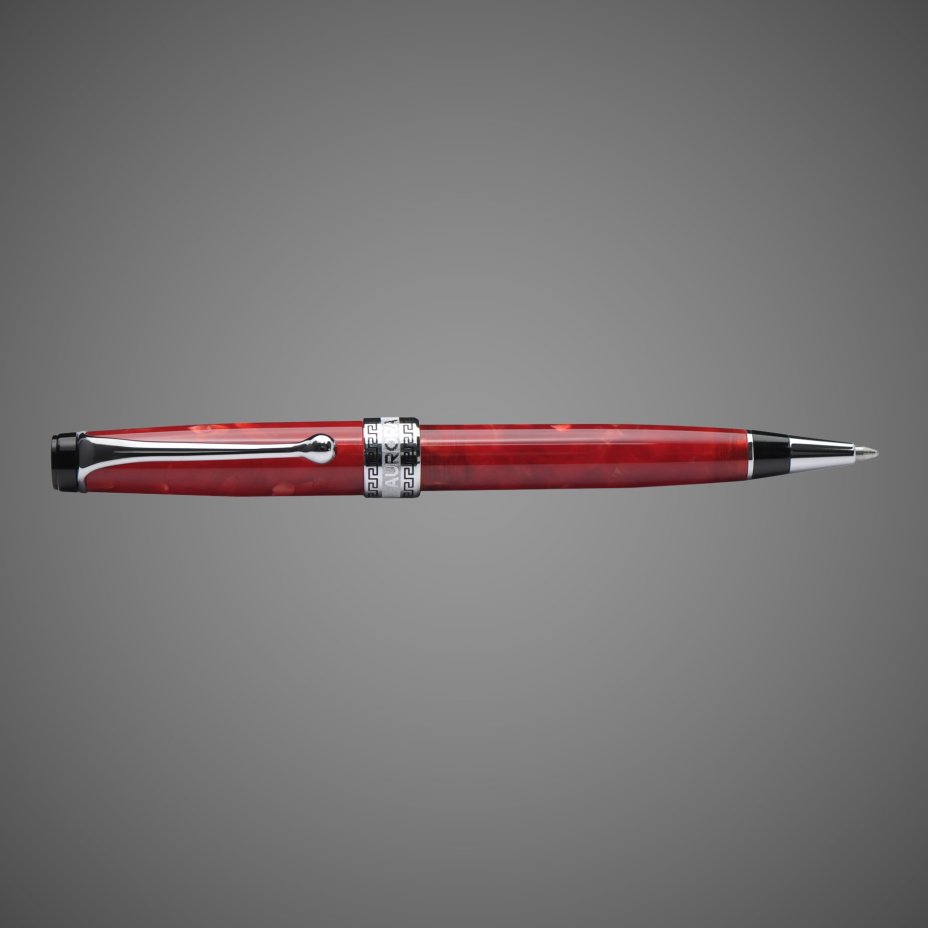 Шариковая ручка Aurora Optima Auroloide Red CT стержень: M, цвет чернил: blue, в подарочной коробке, Лаки и смолы: смола, хром