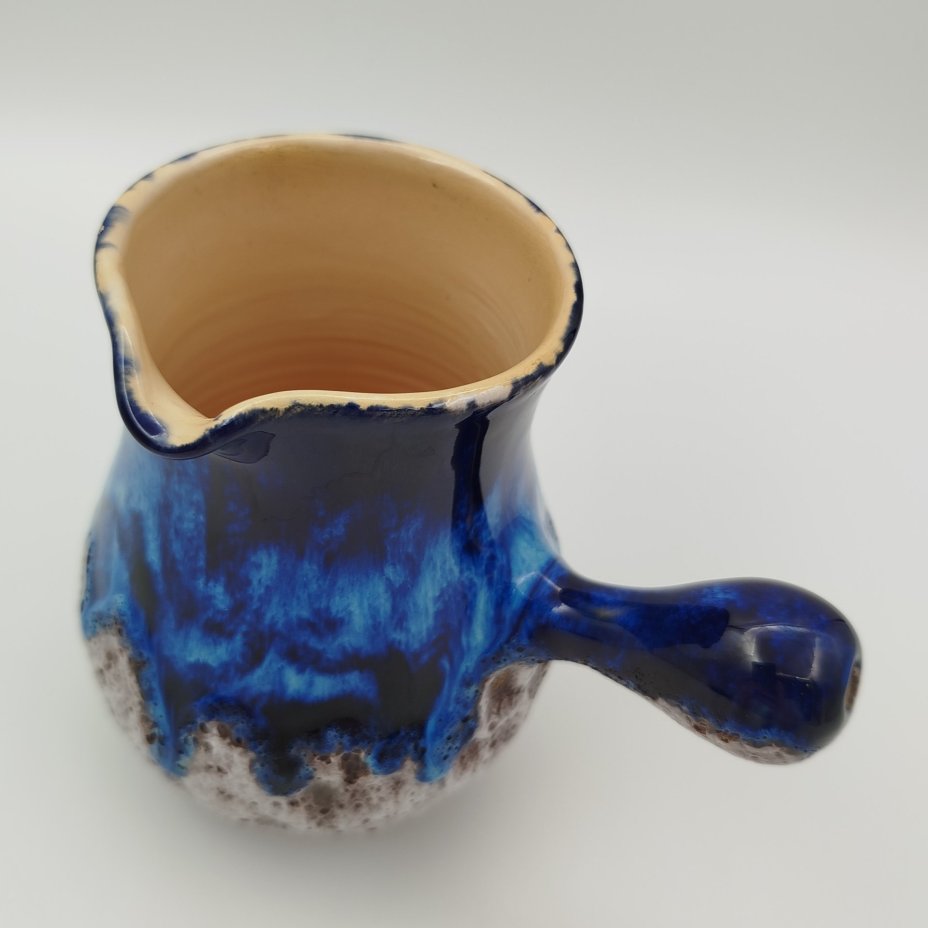 Молочник (сливочник) в технике Fat Lava, RLM Chantrier, керамика, поливы, Франция, 1960-1980 гг.