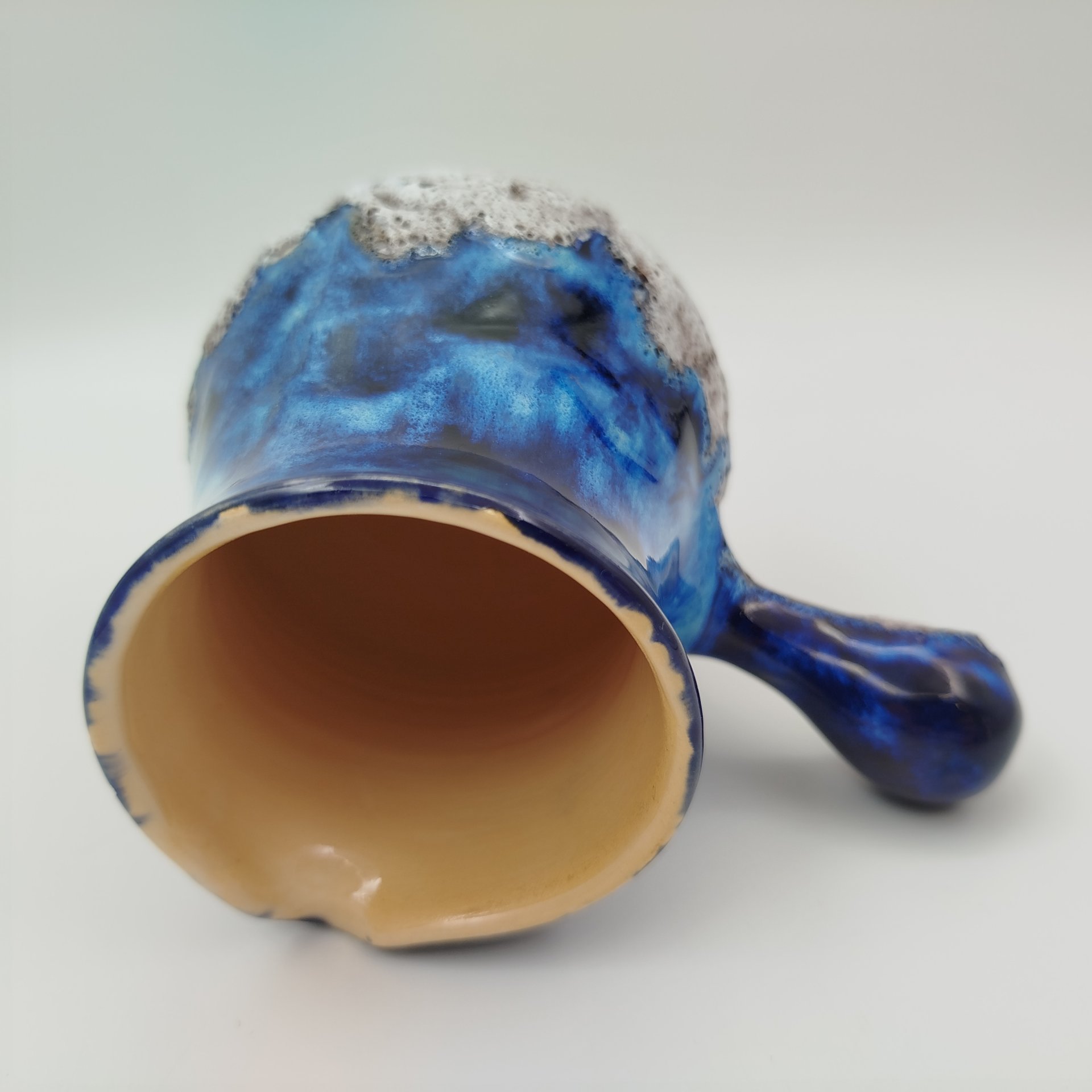 Молочник (сливочник) в технике Fat Lava, RLM Chantrier, керамика, поливы, Франция, 1960-1980 гг.