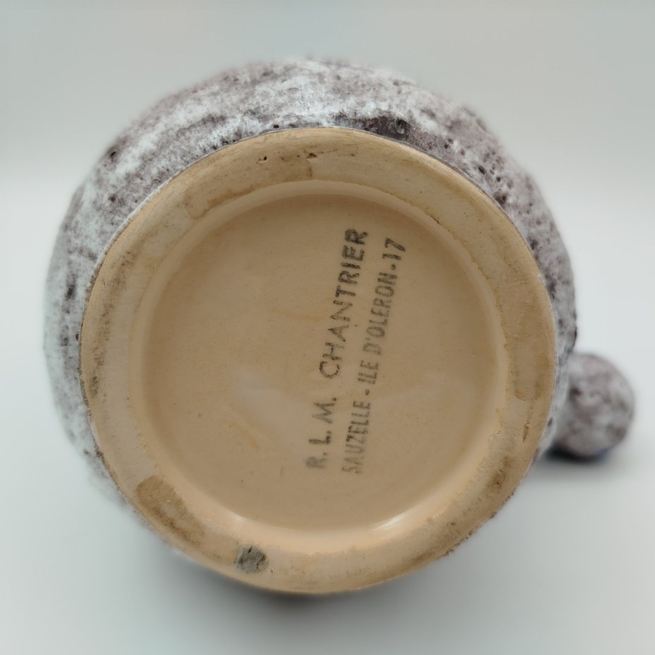 Молочник (сливочник) в технике Fat Lava, RLM Chantrier, керамика, поливы, Франция, 1960-1980 гг.