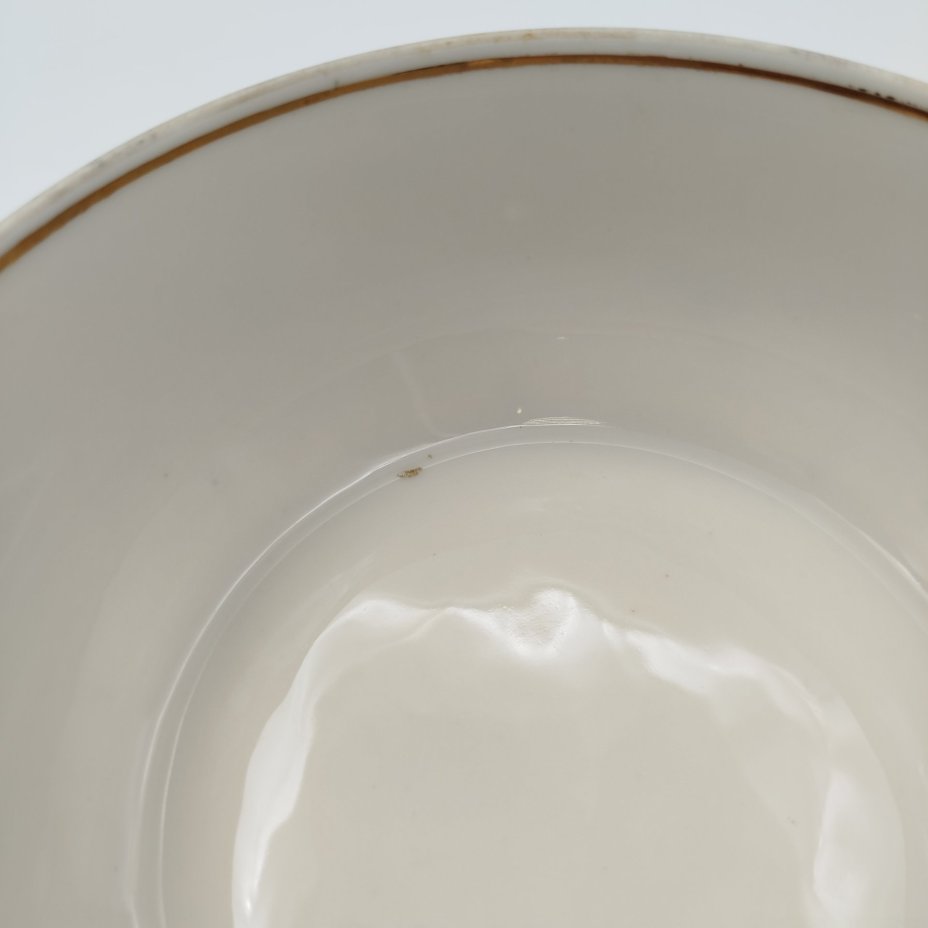 Капельник (салатник) "Золотая вязь" на изумрудном фоне, фарфор, крытье, золочение, Барановский фарфоровый завод, СССР, 1950-1960 гг.