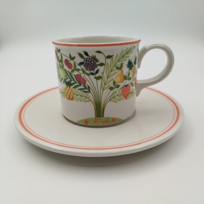 Чайная пара (кружка с блюдцем),  коллекция Bon Appetit, фарфор, vitro, Villeroy & Boch, Германия, 1983-1989 гг.