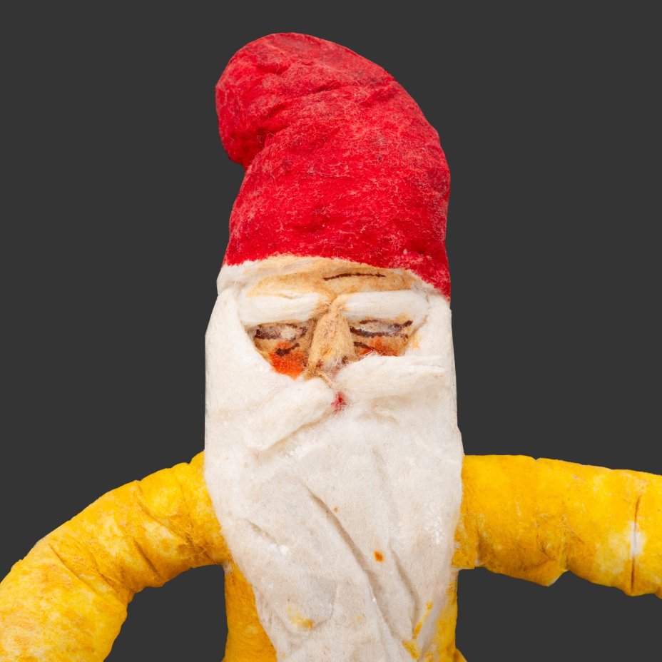 Ватная елочная игрушка "Гном", вата, роспись