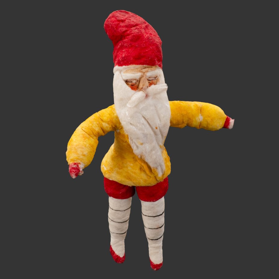 Ватная елочная игрушка "Гном", вата, роспись